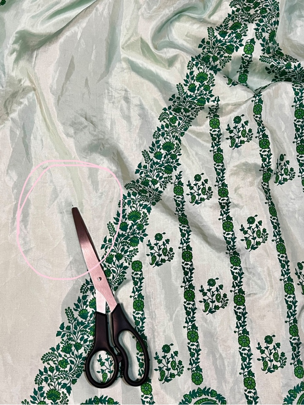 Vintage Wms Handmade Silk Satin Floral Paisley Pleated Festival Maxi Dress L - Picture 14 of 14